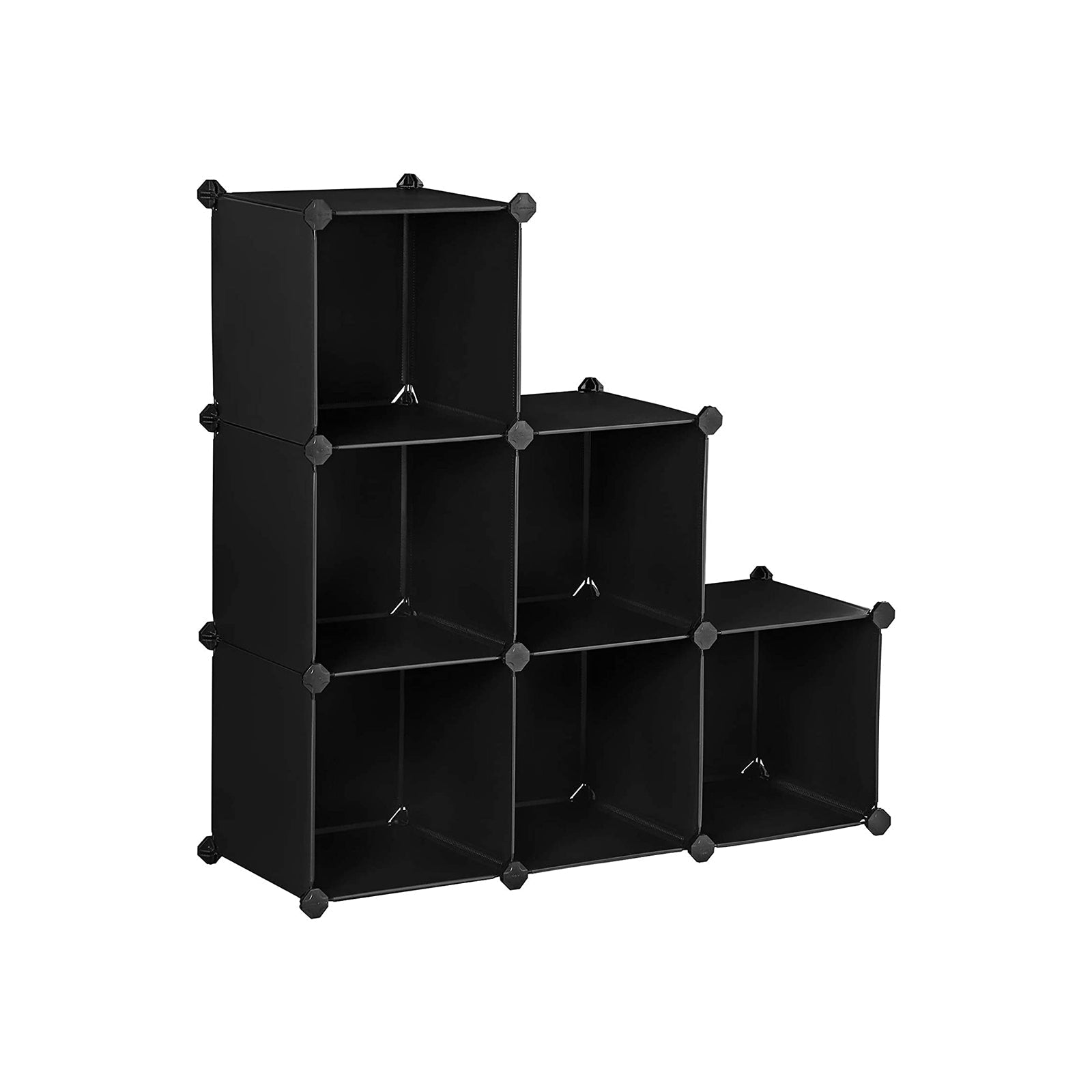 Storage grab - cube cabinet - plastic - 6 compartments - black