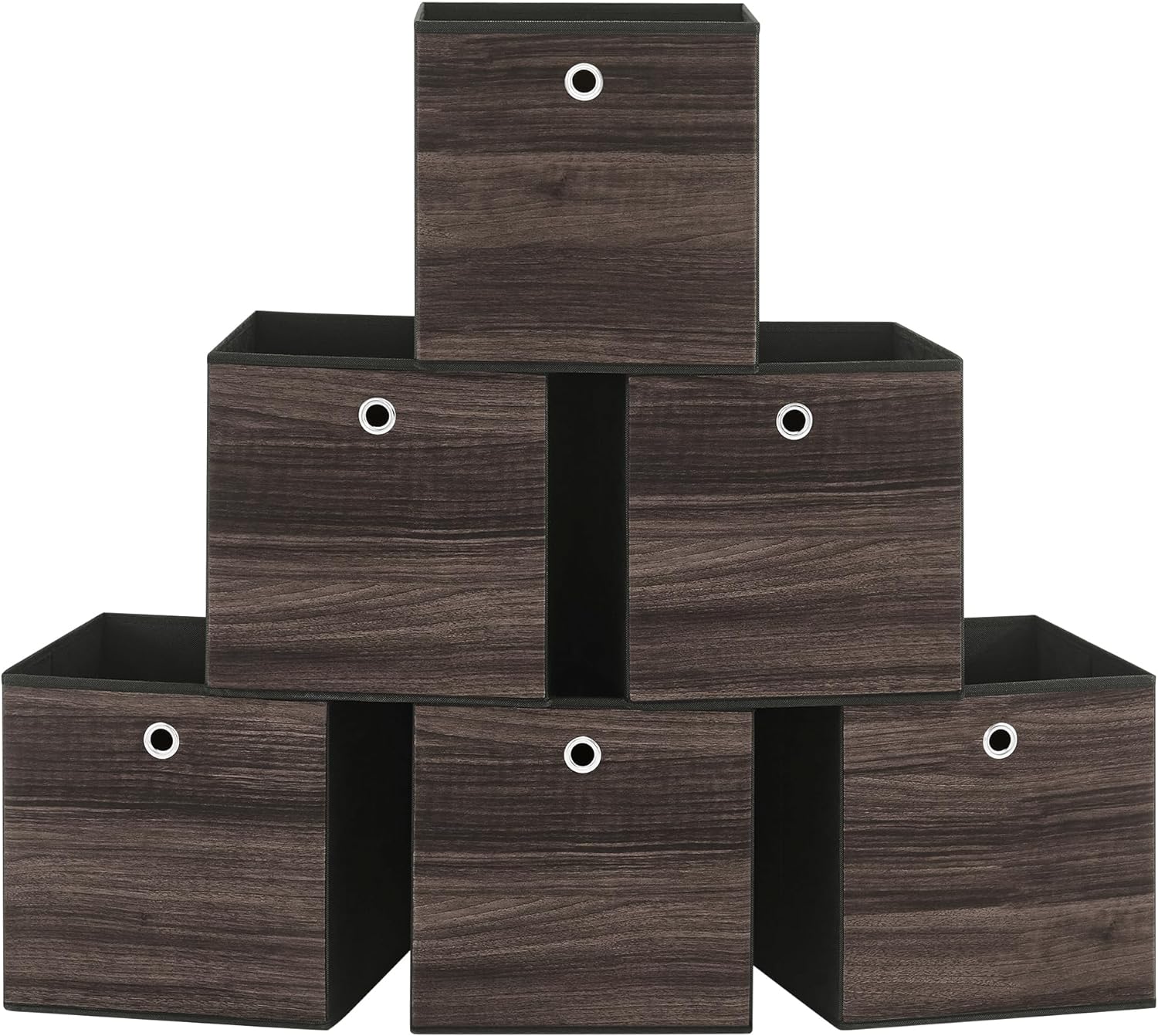Storage boxes - Storage boxes - Set of 6 - Dark brown