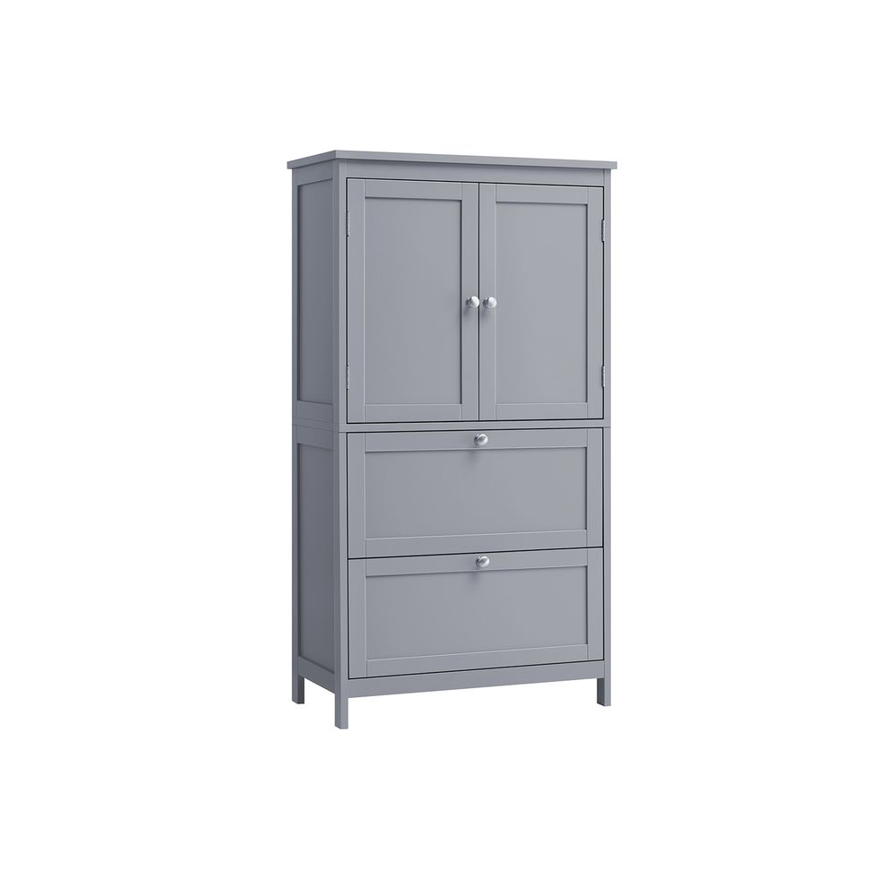 Bathroom cabinet - Living room cabinet - Doors - 2 drawers - From wood - Gray