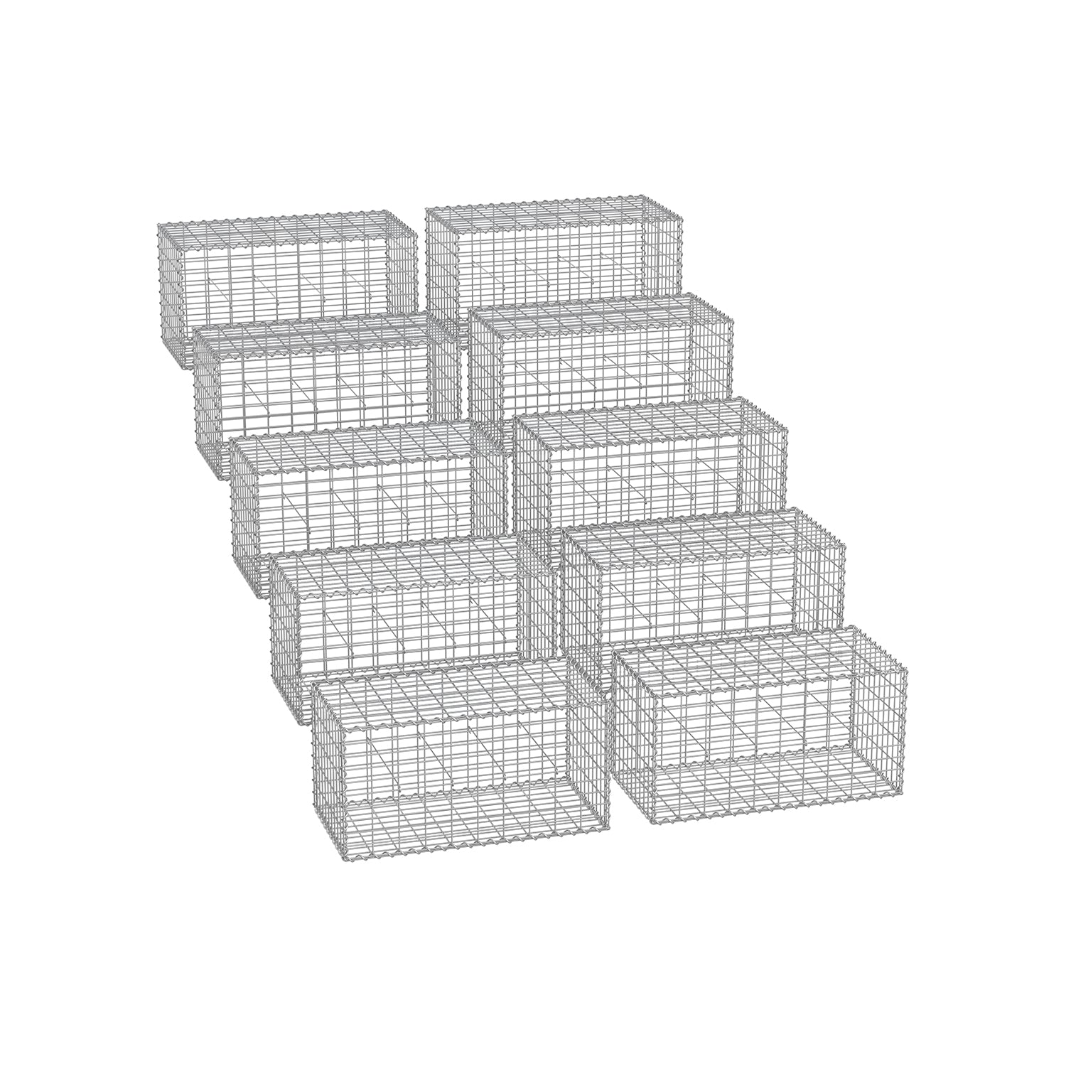 Wire baskets - For stones - 5 x 10 cm mesh width - set of 10