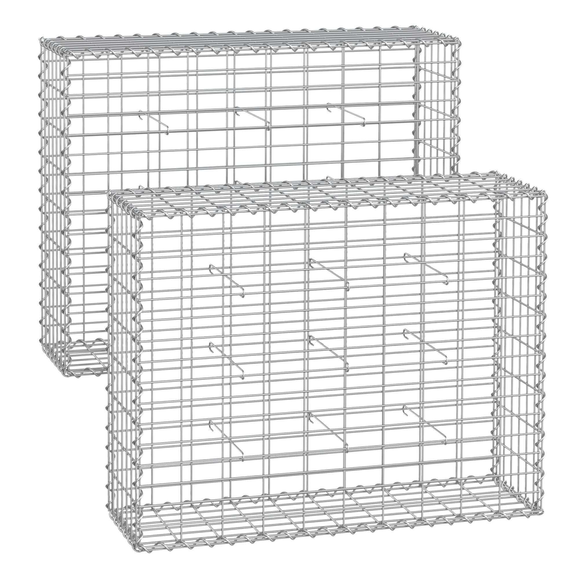 Set of 2 Schans baskets - 100 × 80 × 30 cm - silver