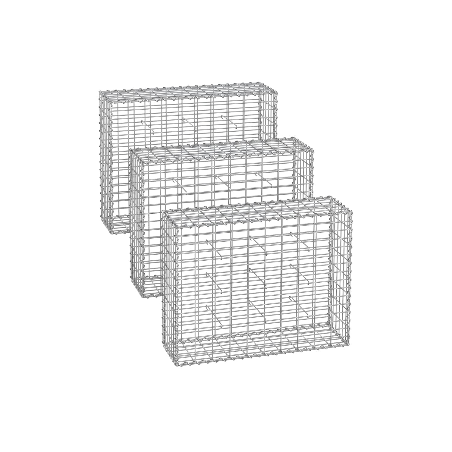 Set of 3 Schans baskets - 100 × 80 × 30 cm - silver