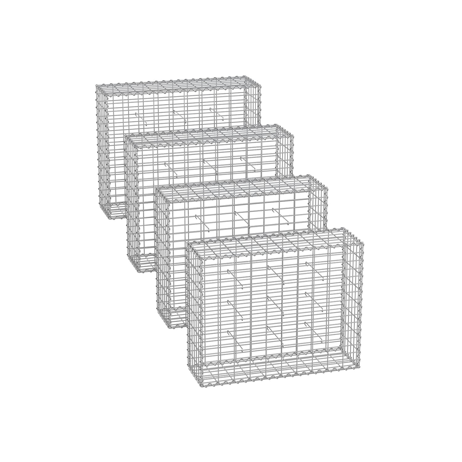 Set of 4 Schans baskets - 100 × 80 × 30 cm - silver