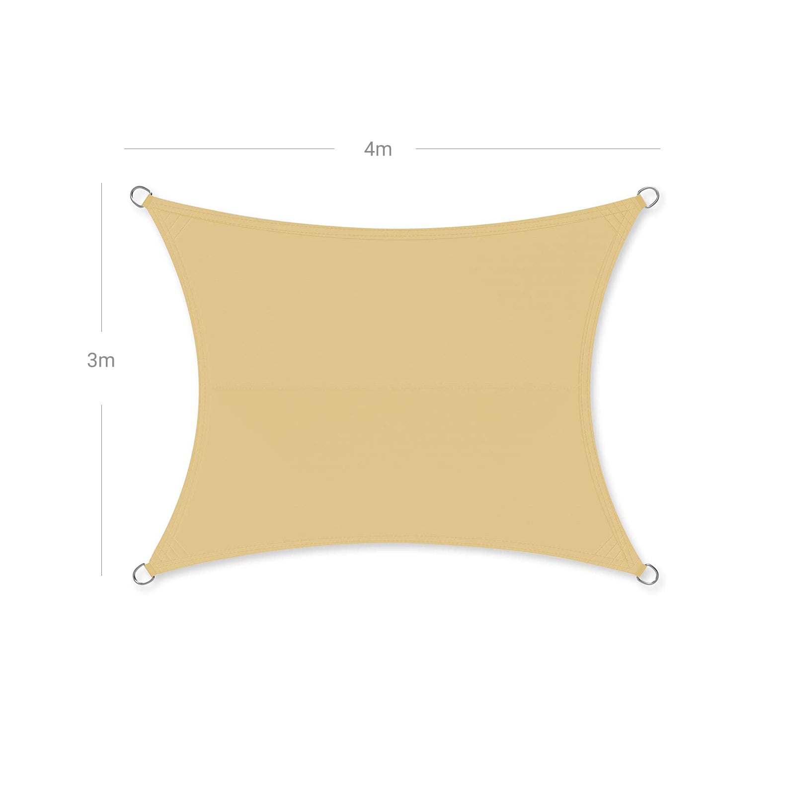Sunshade - 3 × 4 m - Sand