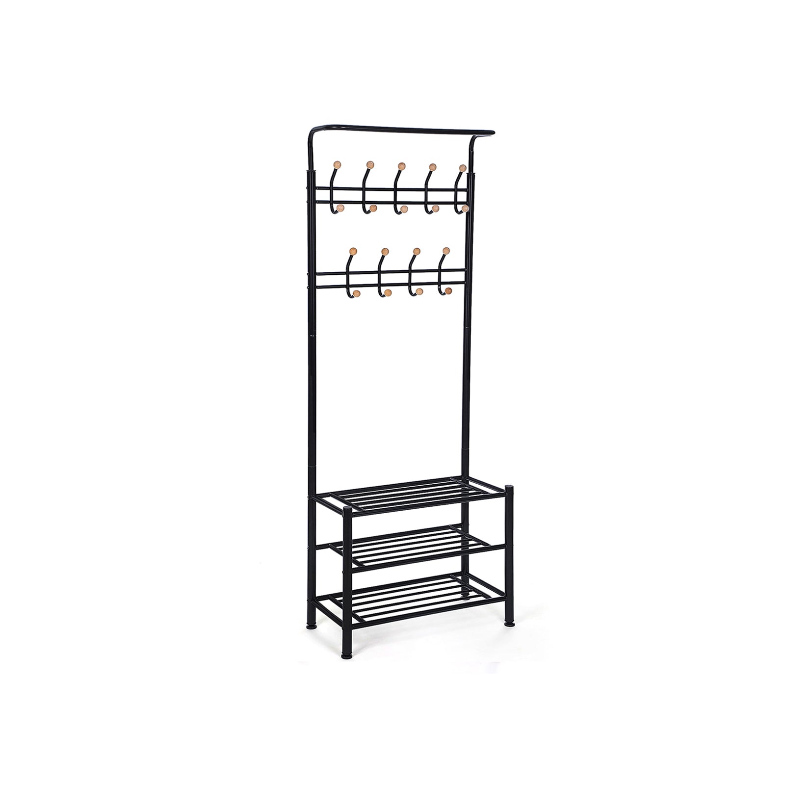 Coat rack - with shoe rack and sofa - black