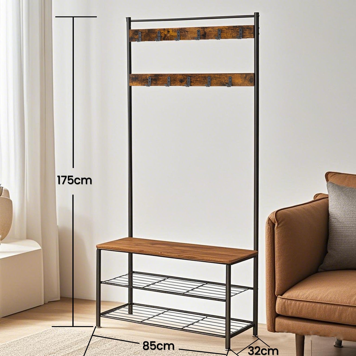 Coat rack - Detached clothing rack with storage space
