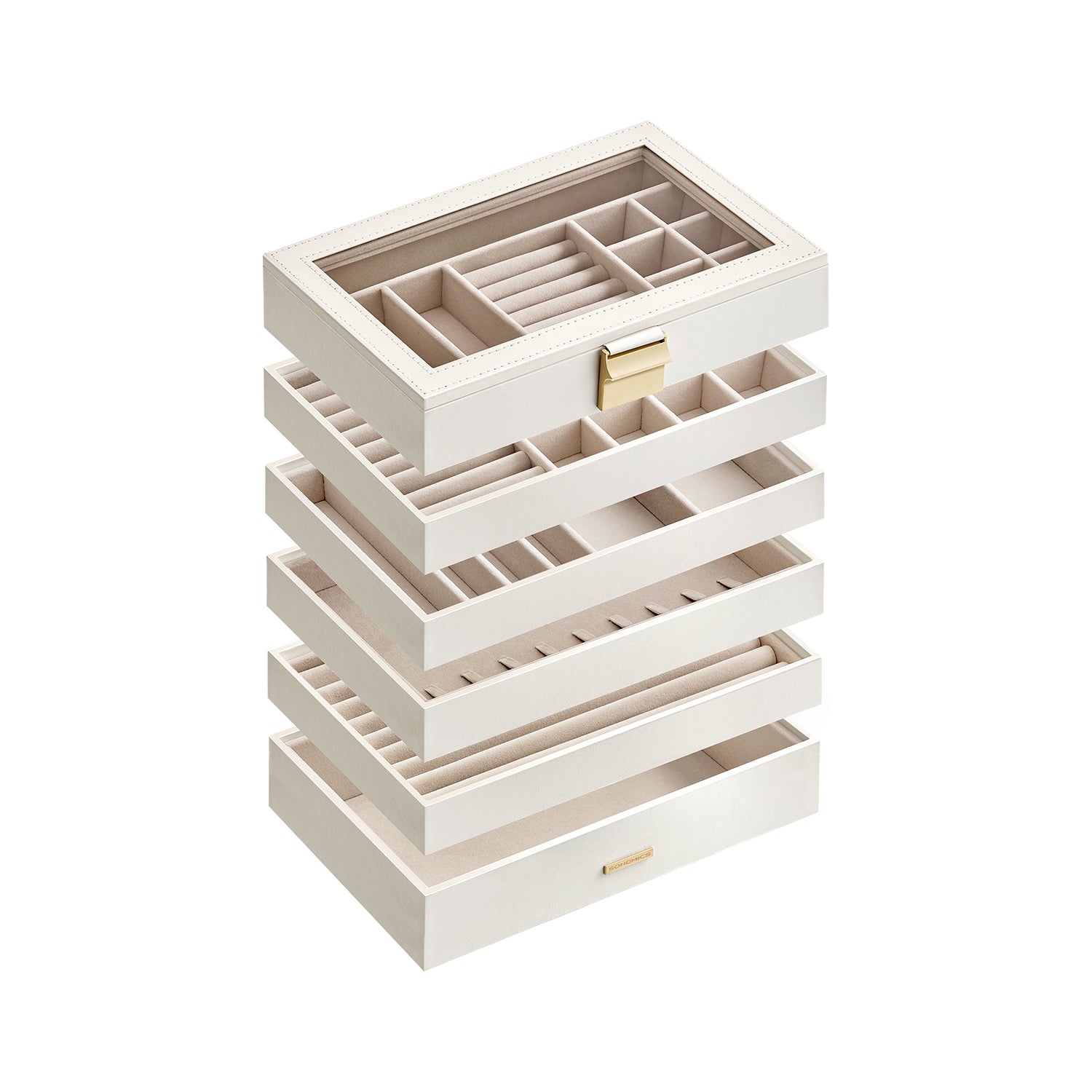 Jewelry box - 6 levels - White