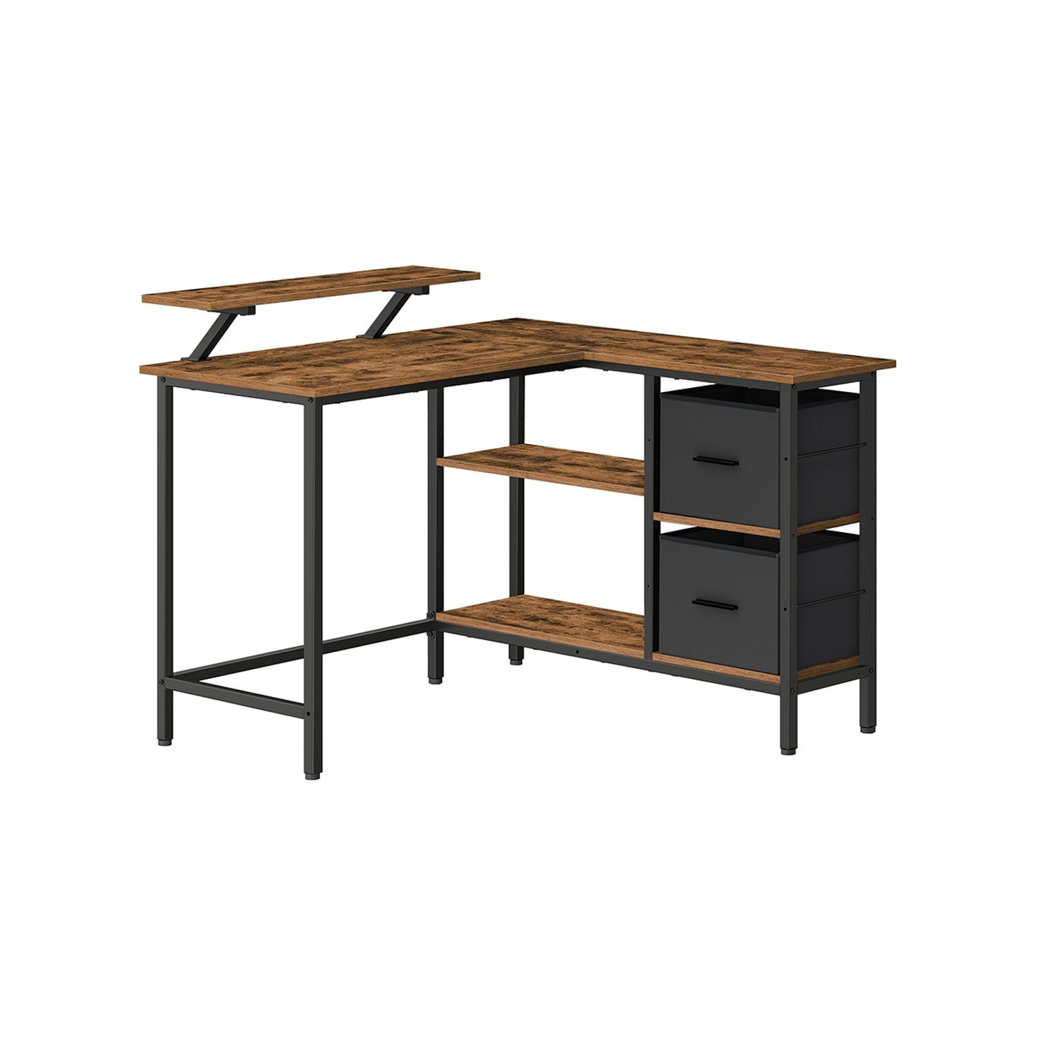 L-shaped desk-with 2 drawers-115 × 105 cm