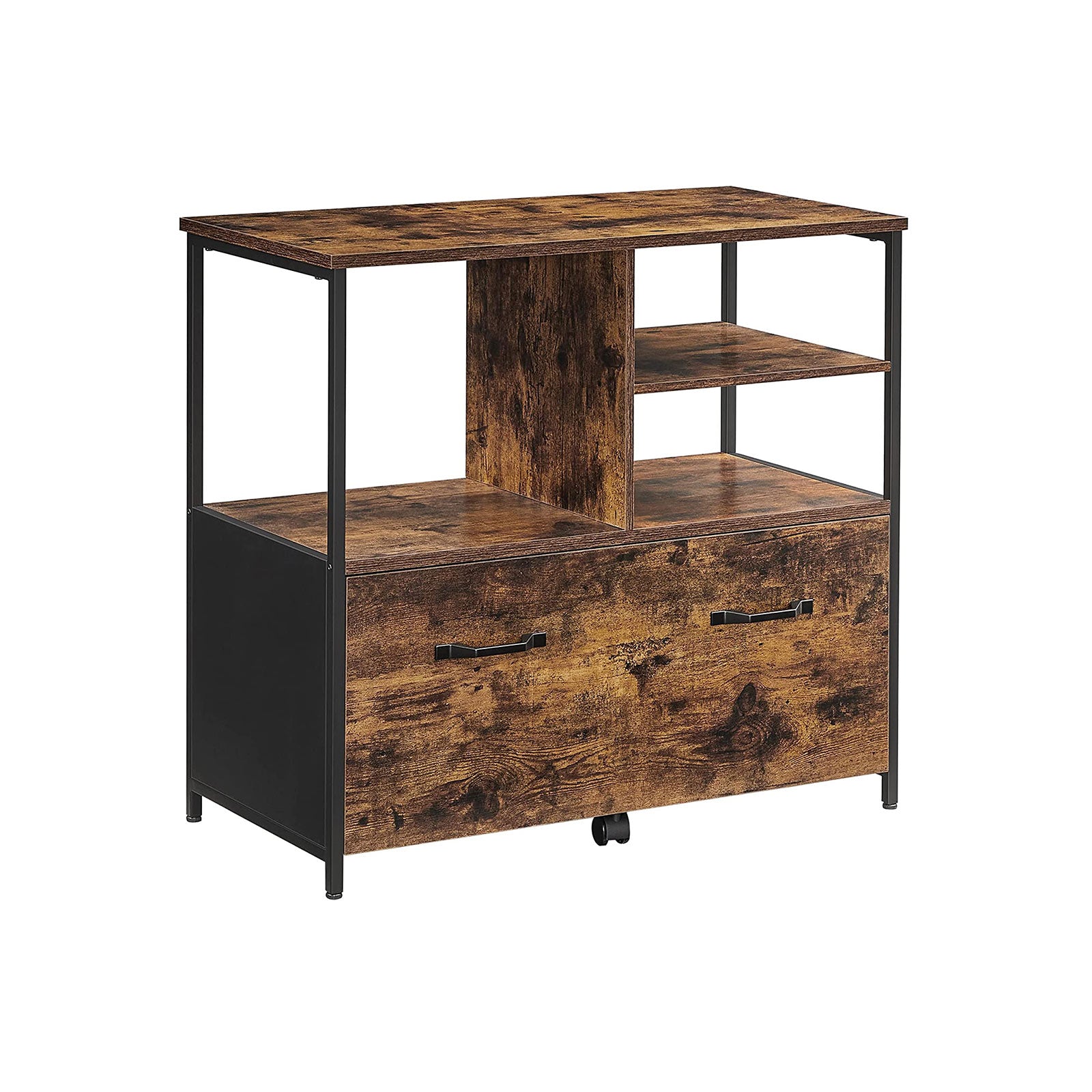 Archive cabinet-Industrial style-Vintage Brown-Zwart