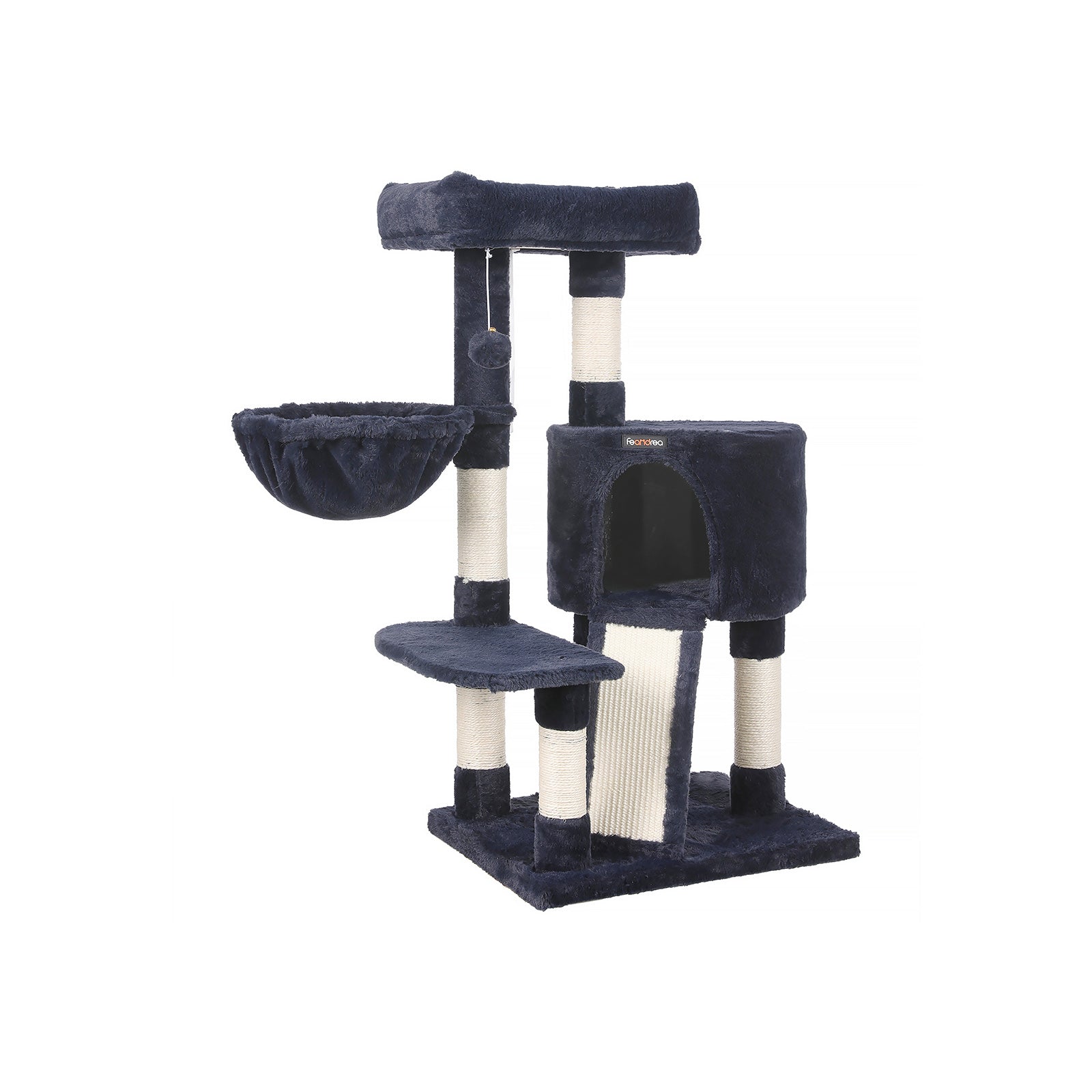 Scratching post - with soft plush - 104 cm - blue