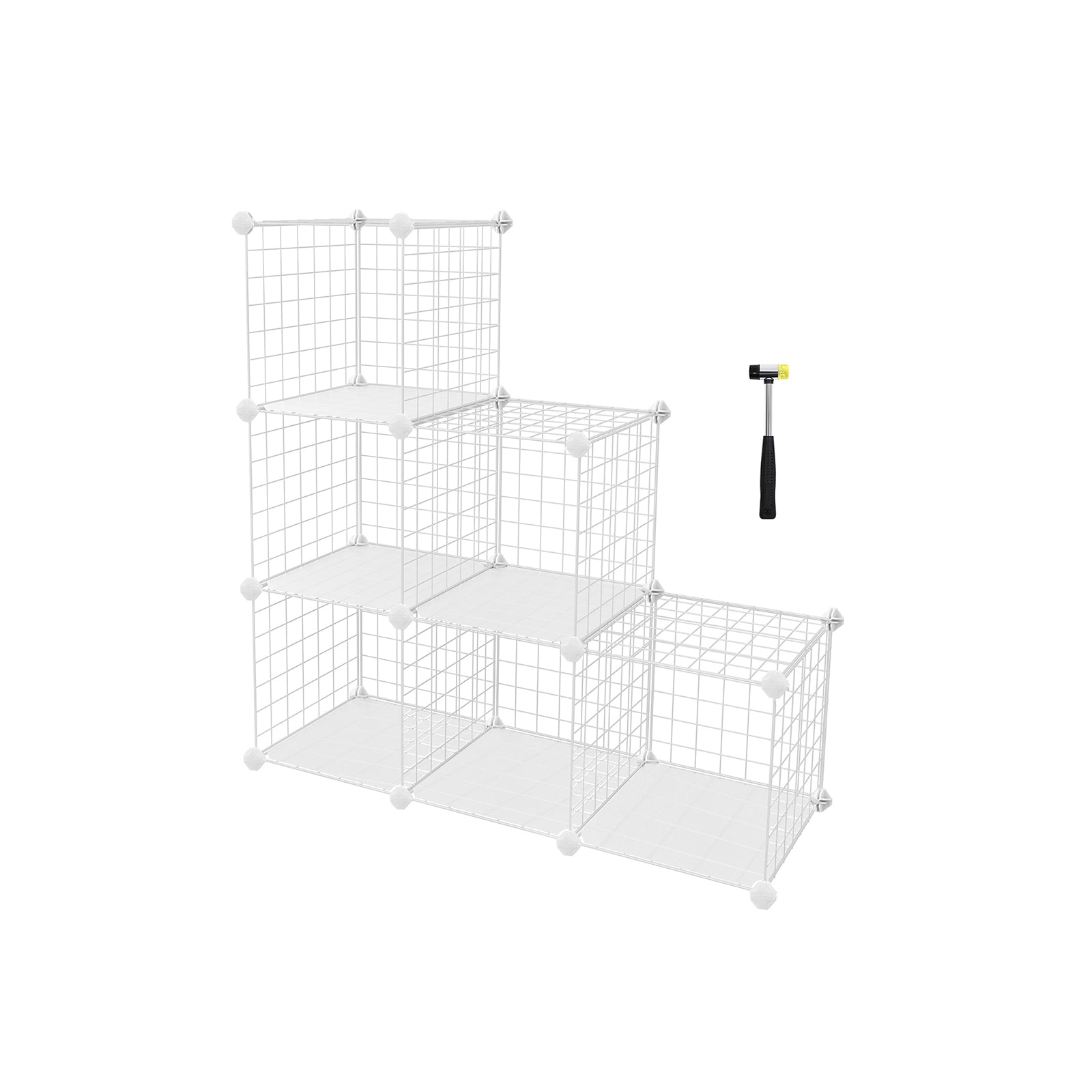 Cube cabinet - Open bookcase - Storage cabinet with 6 compartments - Rooster - White