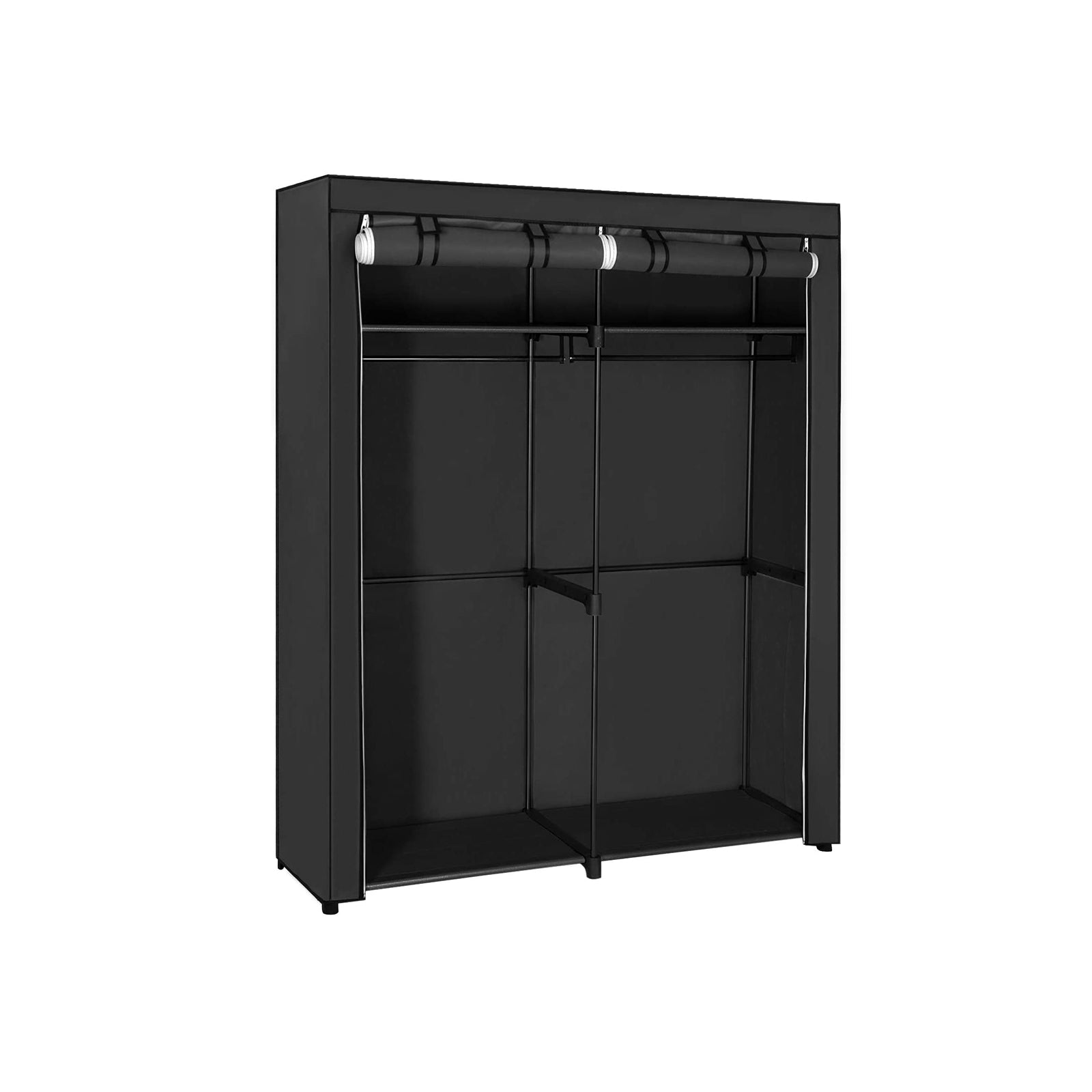 Wardrobe - Fabric case with 2 rods - 140 x 43 x 174 cm - Black