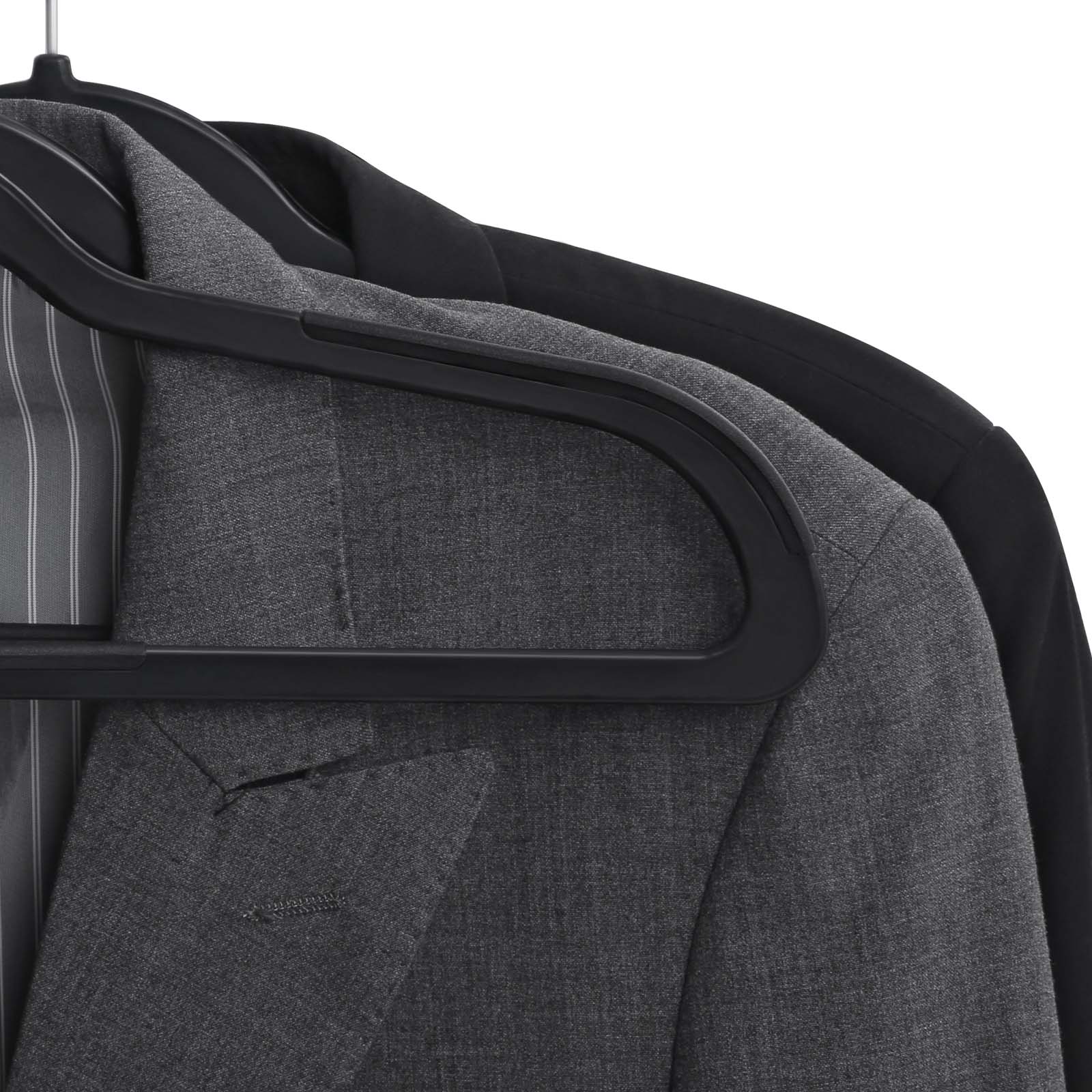 Clothing hangers - Plastic clothing hangers - Set of 30 - Black