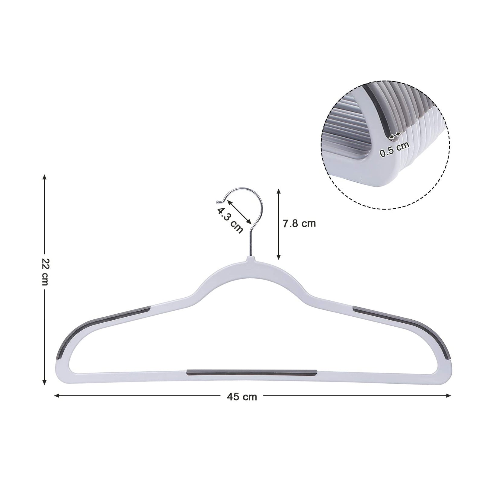 Clothing hangers - Plastic clothing hangers - Set of 30 - Black