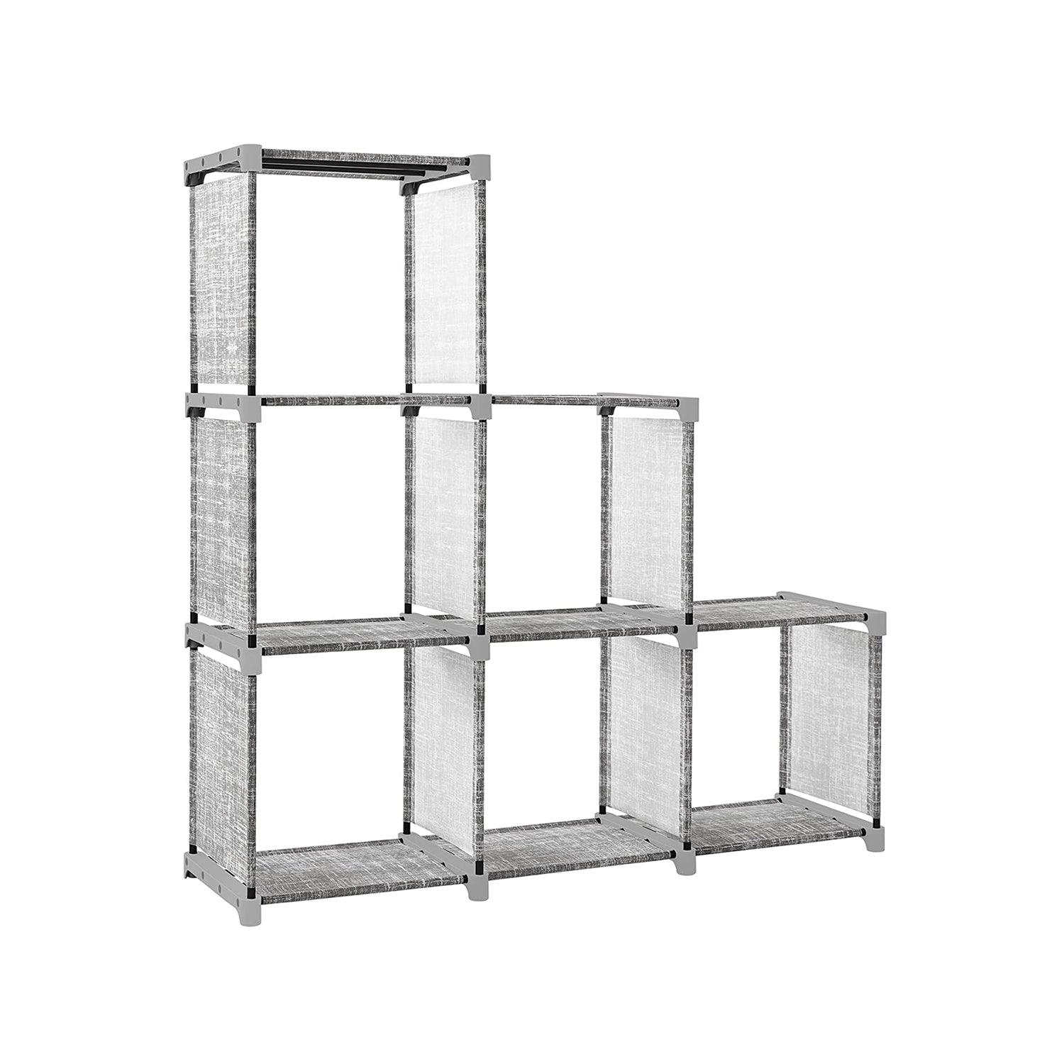 Bookcase - Cube cabinet - Storage cabinet - 6 compartments - Gray