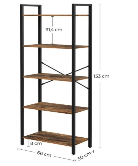 Bookcase - Industrial storage - Brown/Black