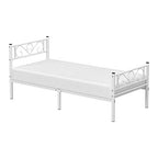 Single bed frame - 90 x 190 cm - metal frame - white