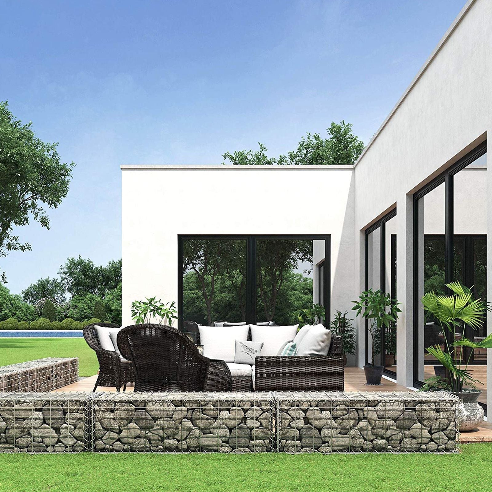 Schanskorf - Gabion garden wall - For stones - 100 x 30 x 30 cm - silver