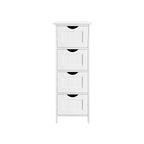 Bathroom cabinet - narrow - 4 drawers - 30 x 30 x 82 cm - white