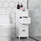 Bathroom cabinet - narrow - 4 drawers - 30 x 30 x 82 cm - white