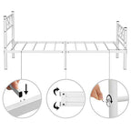 Single bed frame - 90 x 190 cm - metal frame - white