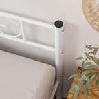 Single bed frame - 90 x 190 cm - metal frame - white