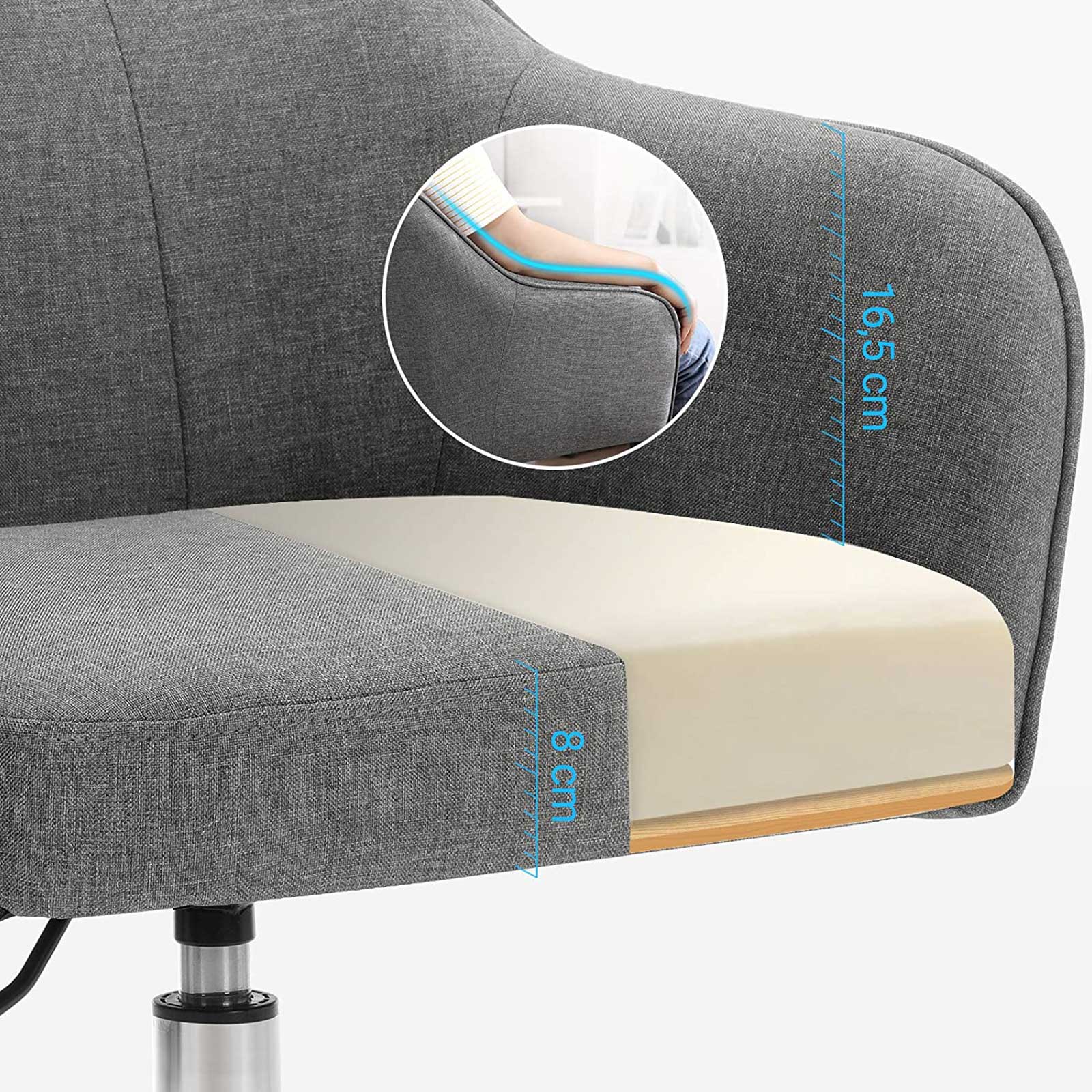 Office chair - Computer chair - In height adjustable - Gray