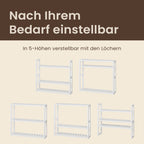 Bathroom shelf, bathroom shelf, plant shelf with 3 adjustable shelves