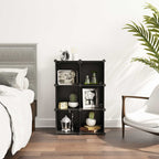 Storage grab - cube cabinet - plastic - 6 compartments - black