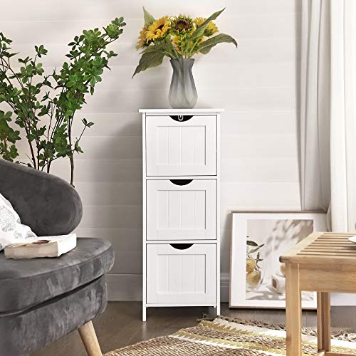 Storage cupboard - Bathroom cabinet with 3 drawers - White