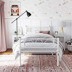 Single bed frame - 90 x 190 cm - metal frame - white