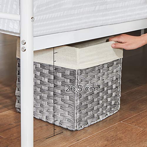 Single bed frame - 90 x 190 cm - metal frame - white