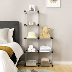 Shoe rack - Cube cabinet - Storage cupboard with 6 compartments - White plastic doors