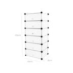 Shoe rack - Cube cabinet - Storage cupboard with 6 compartments - White plastic doors