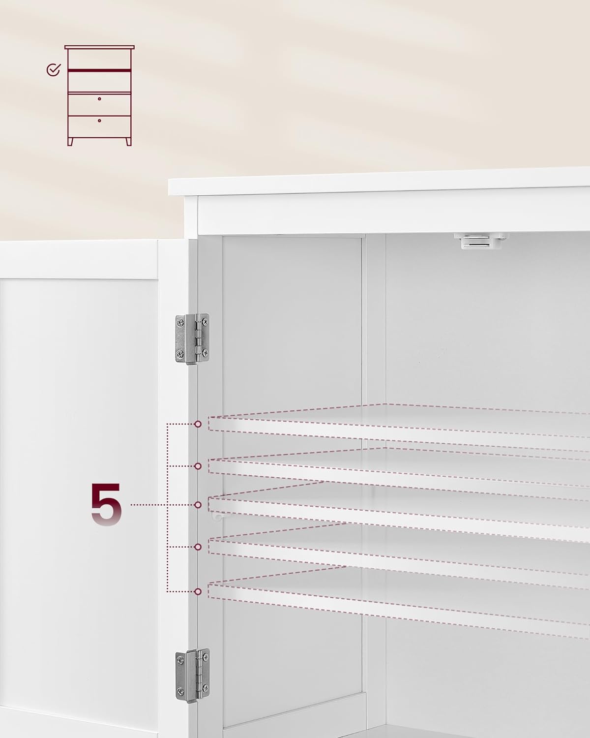 Bathroom cabinet - Living room cabinet - Doors - 2 drawers - Van Hout - White