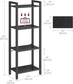 Bookcase - Living room cabinet - With 4 levels - Open shelves - Black
