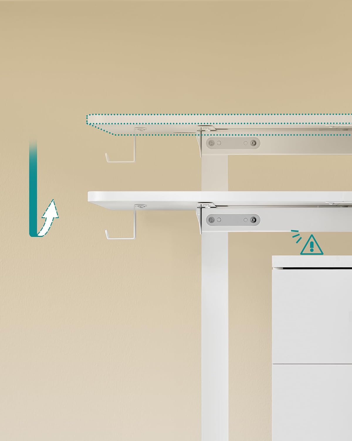 Electric desk - height adjustable - Multiple positions