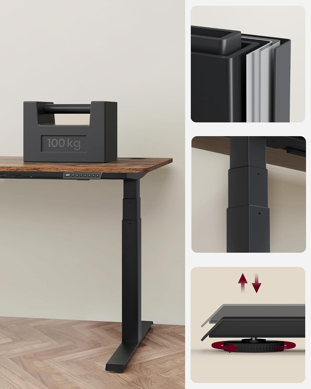 Height -adjustable desk - with memory function - with wheels
