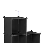 Storage grab - cube cabinet - plastic - 6 compartments - black