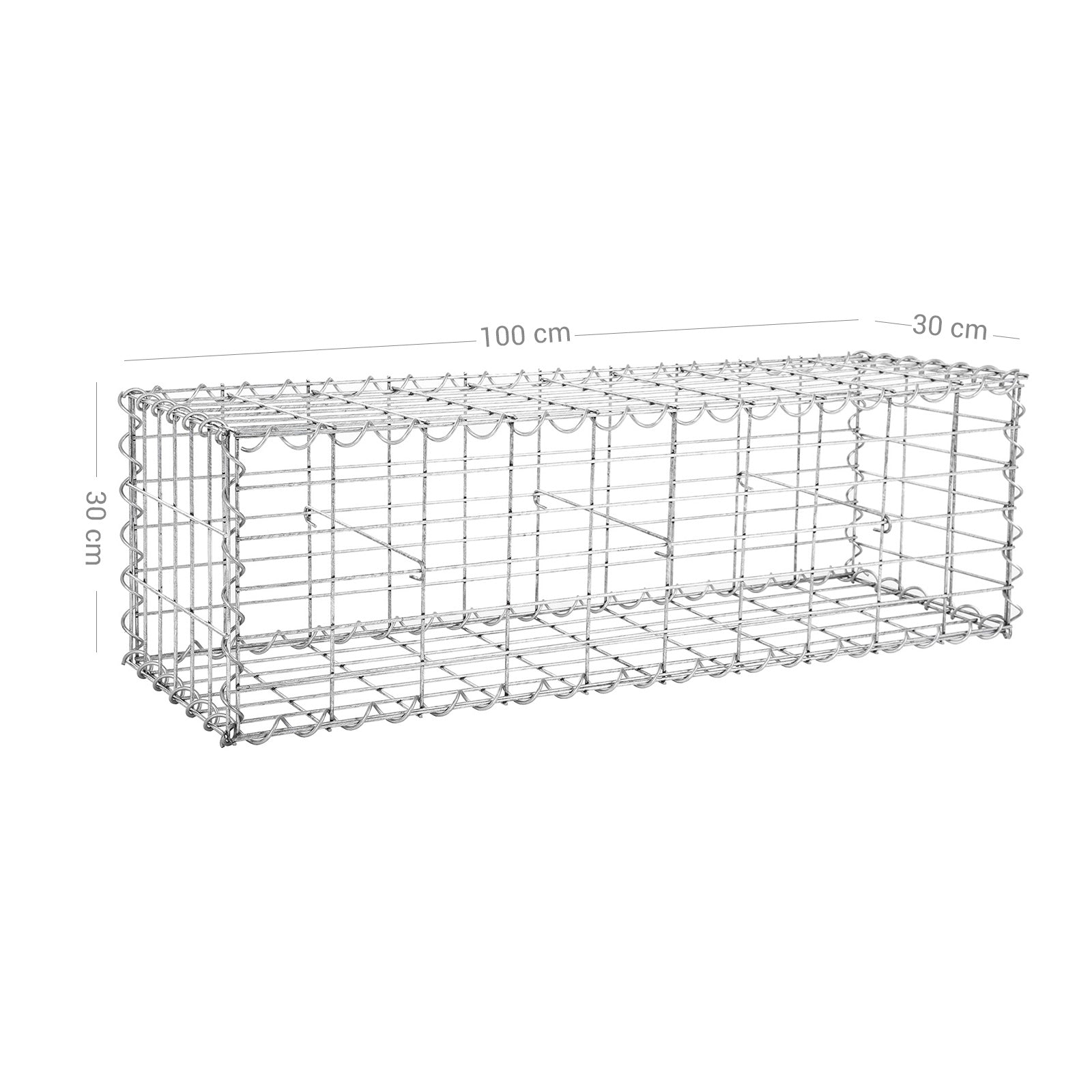 Schanskorf - Gabion garden wall - For stones - 100 x 30 x 30 cm - silver