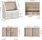 Jewelry box - With 3 levels - Sloping glass window - 2 drawers - Storage box for jewelry - Modern - White