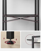 Bookcase - Living room cabinet - With 4 levels - Open shelves - Black