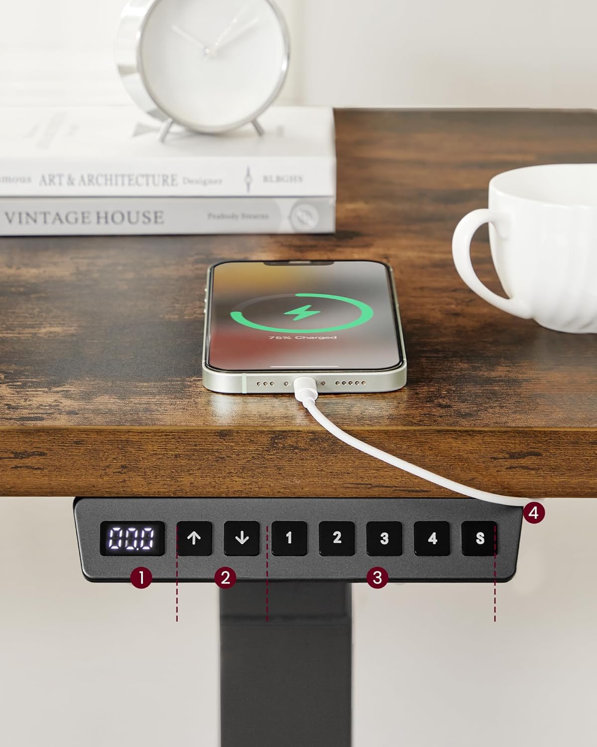 Height -adjustable desk - with memory function - with wheels