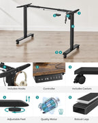 Deskframe - Electrically adjustable - With wheels