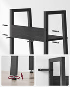 Bookcase - Ladder rack - With 5 levels - Metal frame - Black
