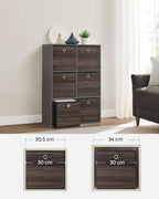 Storage boxes - Storage boxes - Set of 6 - Dark brown