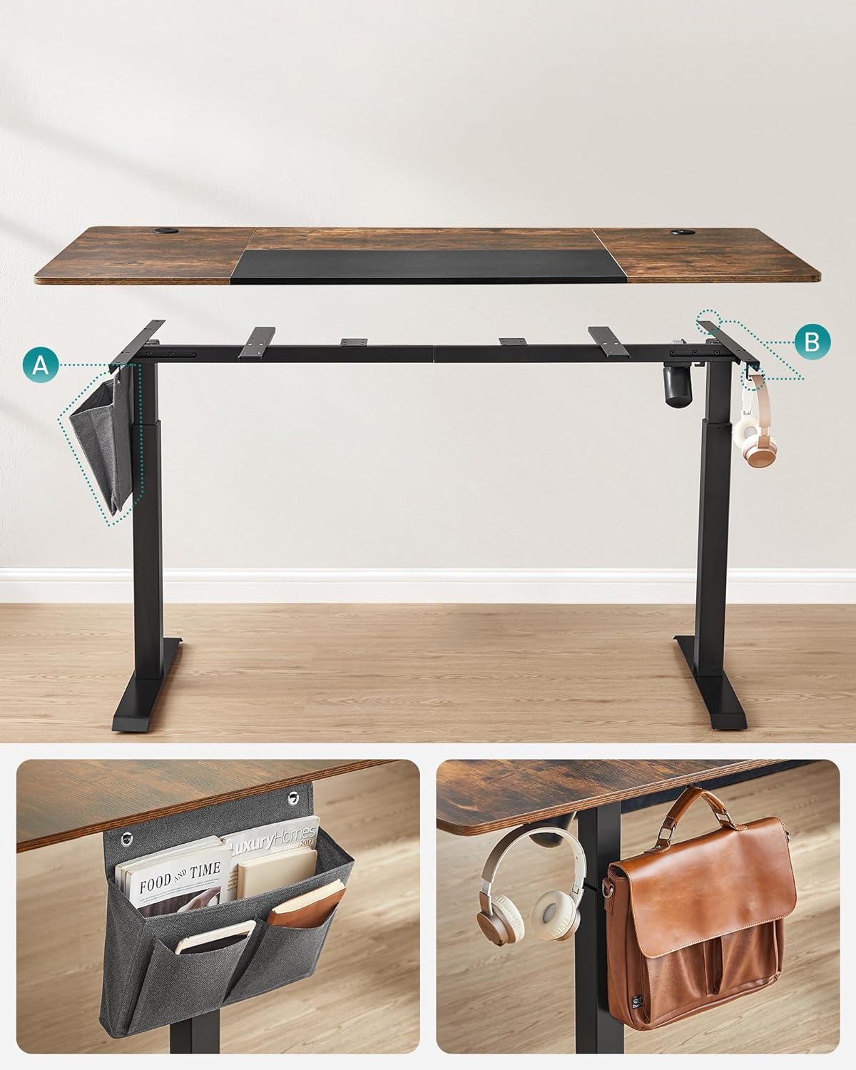Height adjustable desk - 70 x 160cm