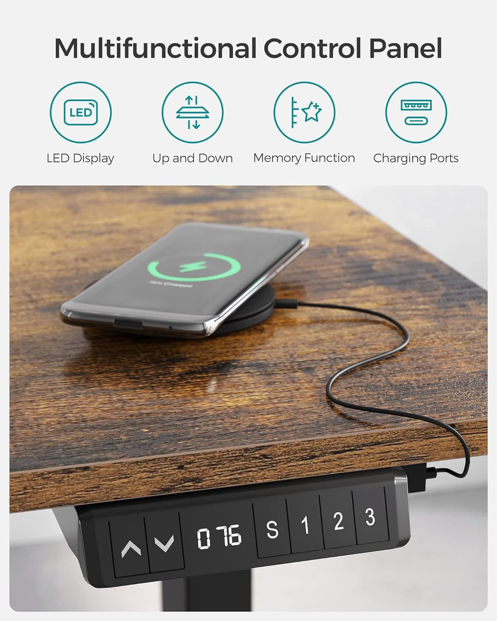 Deskframe - Electrically adjustable - With wheels