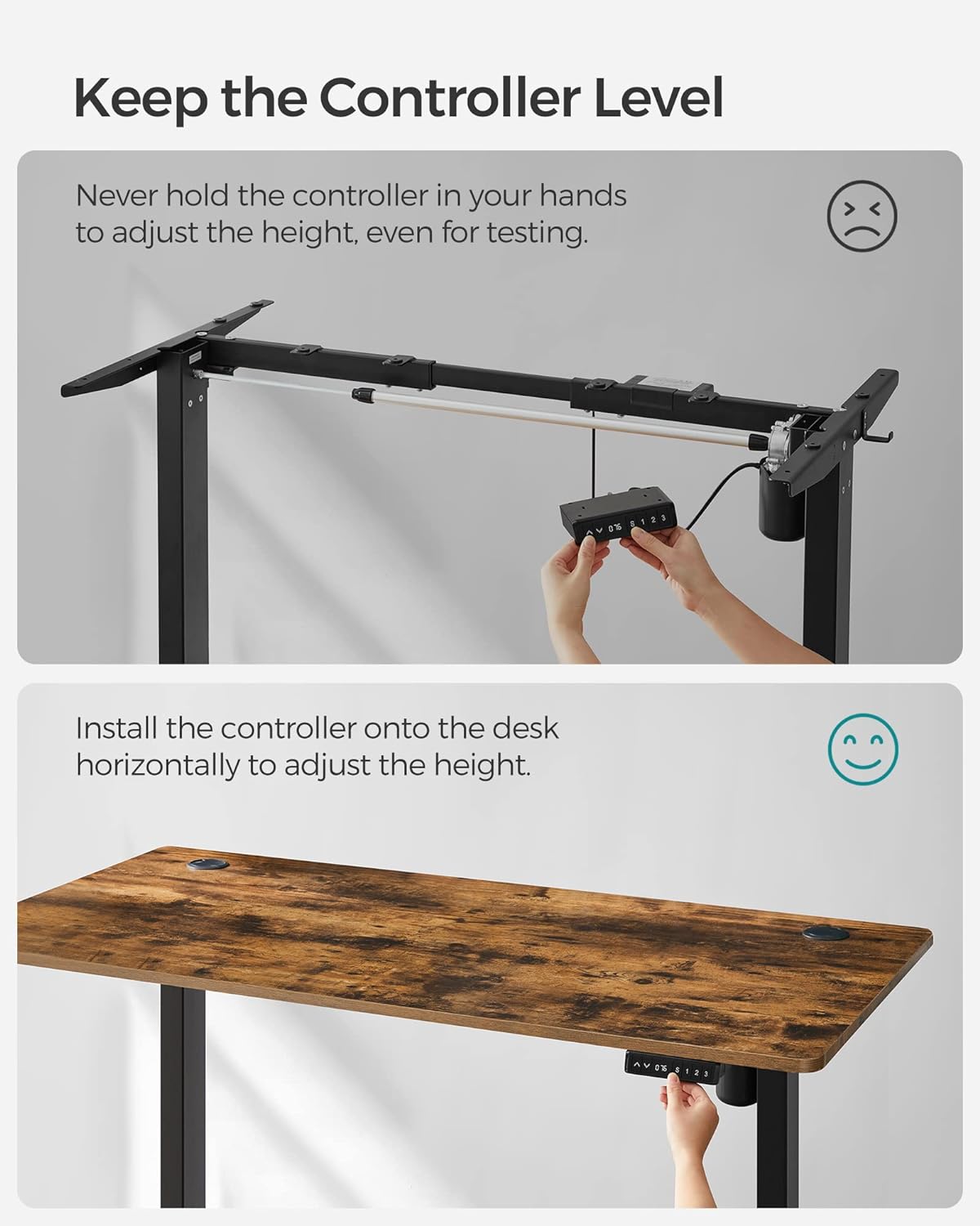 Deskframe - Electrically adjustable - With wheels