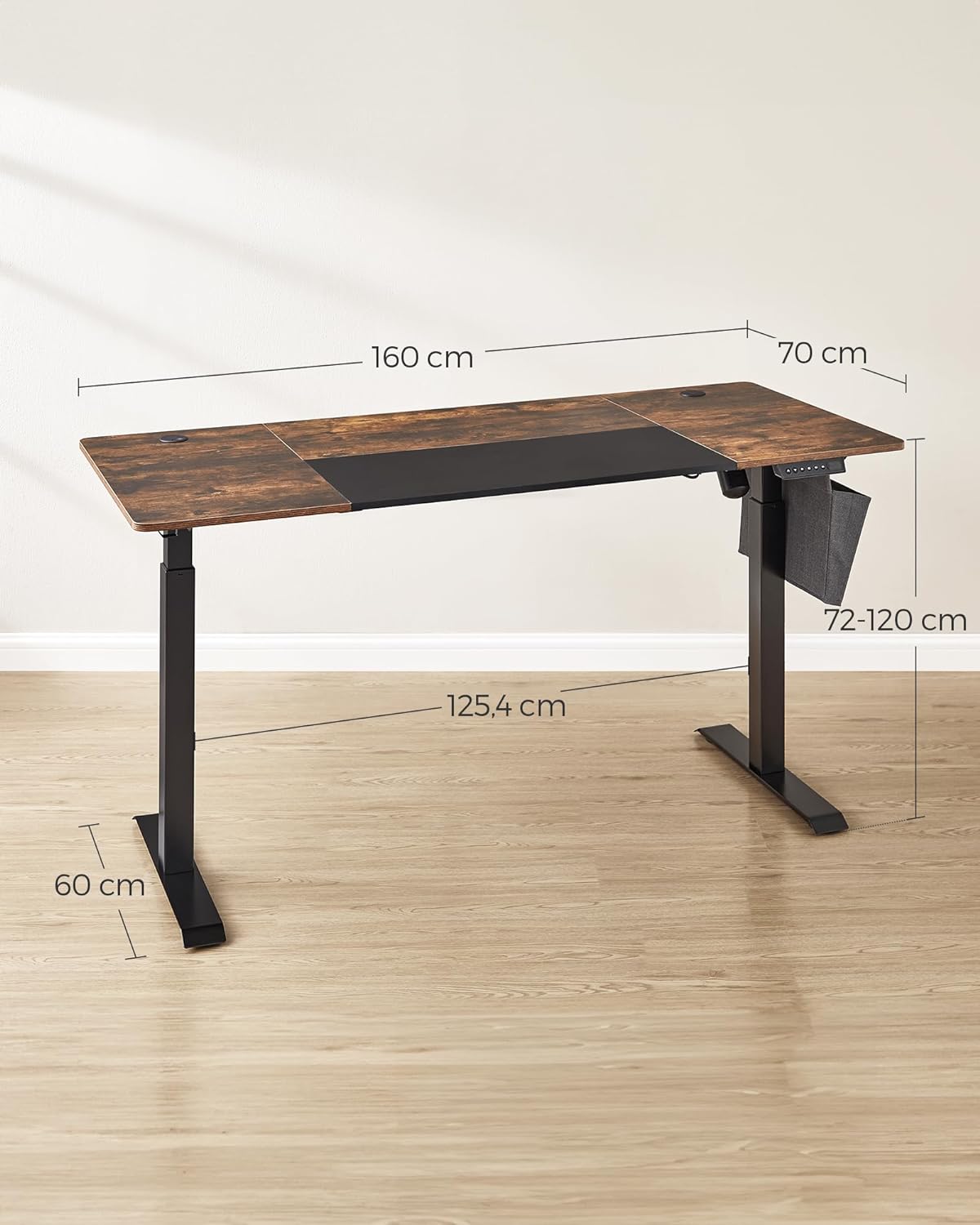 Height adjustable desk - 70 x 160cm